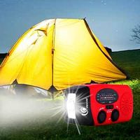 Linterna con radio y powerbank solar y a dinamo